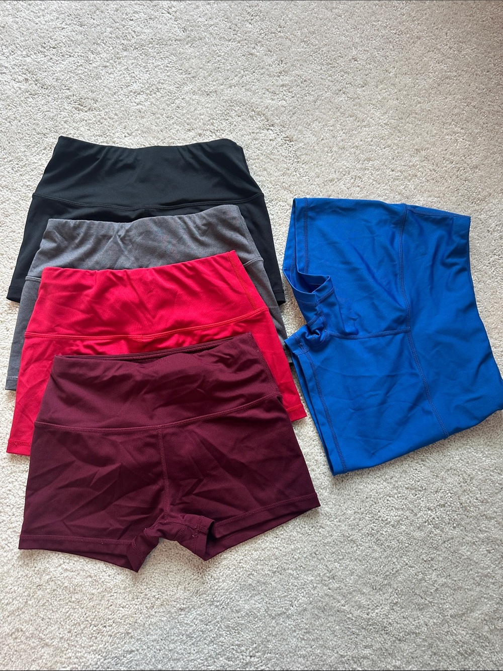 Assorted Women's Athletic Shorts - Black, Gray, Red, Maroon & Royal Blue